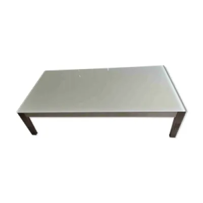 Table basse verre structure - hetre