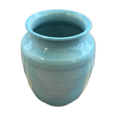 Vase céramique signé - bleu