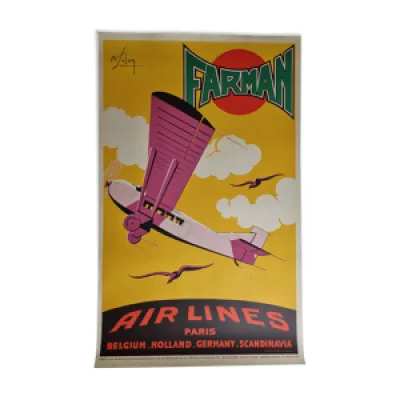 Affiche Farman Airlines, - albert