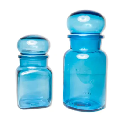2 pots Dash bleu en verre