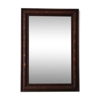 miroir ancien en chêne - 80x56cm