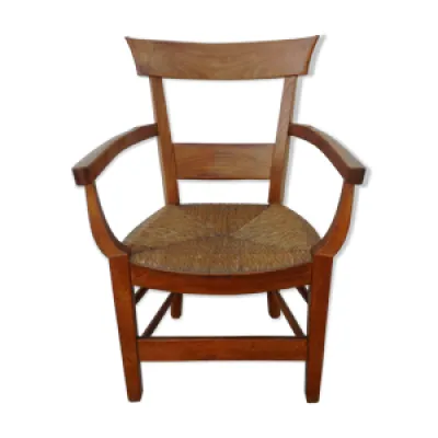 fauteuil ancien en bois - paille