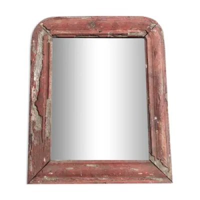 Miroir ancien en bois - rouge