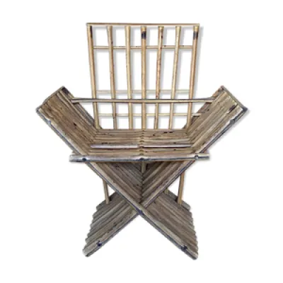 fauteuil ancien en bambou - brut