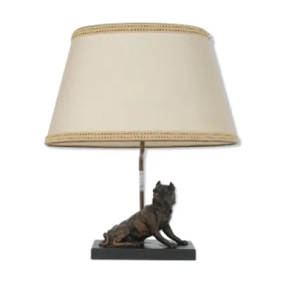 Lampe à décor d'un - chien bronze