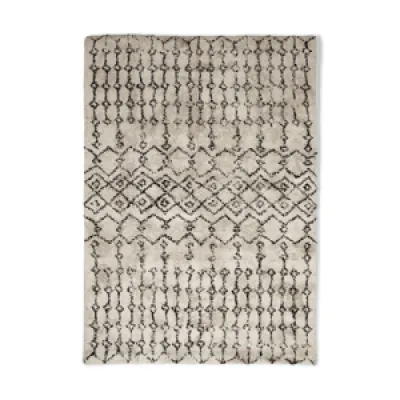 tapis berbere ecru motif - noir 160x230