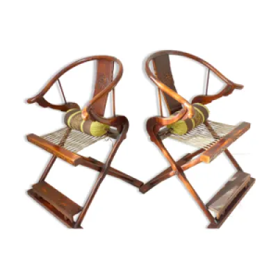 2 fauteuils pliants chinois - ming