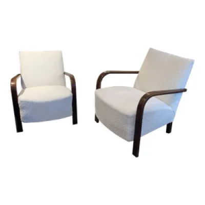 Paire de fauteuils H213 - halabala