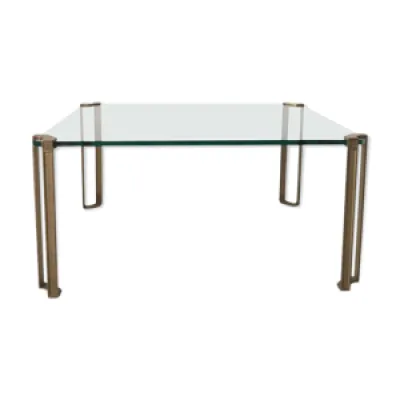 Glass and brass coffee - 1970 table