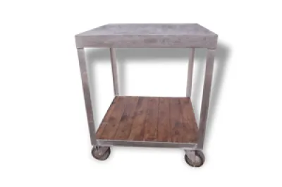 Table industrielle fer - bois