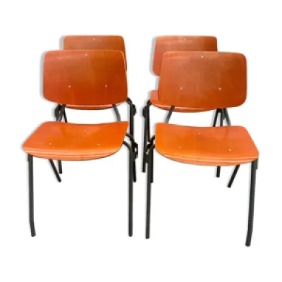 Lot 4 chaises école - orange