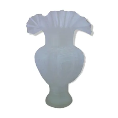 Vase corolle fleurs en - verre opaline