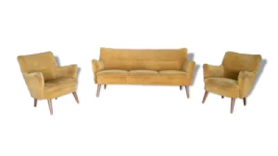 Set de salon canapé sofa 2 fauteuils