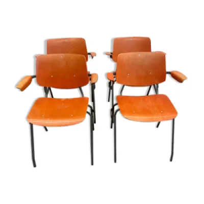 Lot 4 fauteuils école - orange