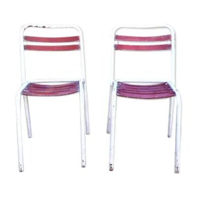 Duo de chaises Tolix - assise bois