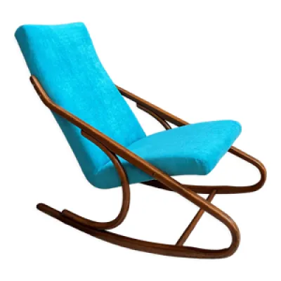 Rocking-chair Ton, Thonet - velours bleu