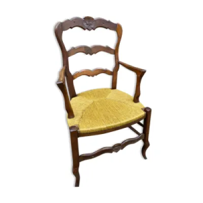 fauteuil paillé rustique - style louis