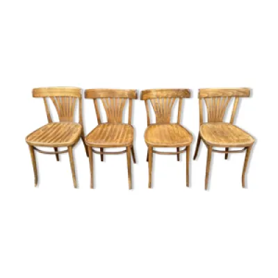Suite de 4 chaises bistrot - bois