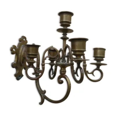 Ancienne applique murale - bougeoirs bronze