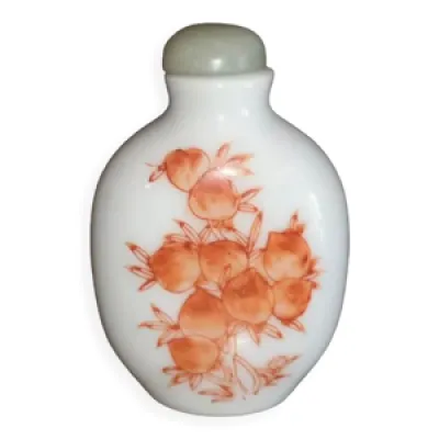 Tabatière chinoise en - fleurs porcelaine