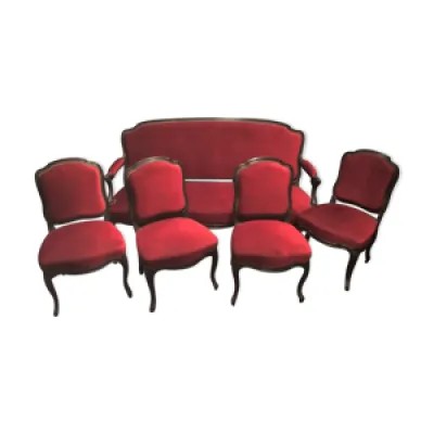 Salon Napoleon III 19 - bois noirci chaises