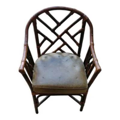 fauteuil en rotin et - cuir