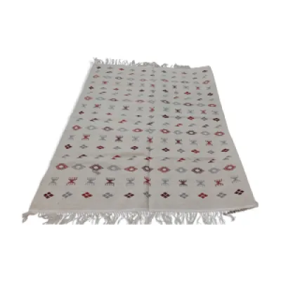 tapis blanc à motifs - 200x145cm