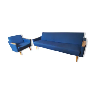 Duo 1 canapé daybed - bleu fauteuil