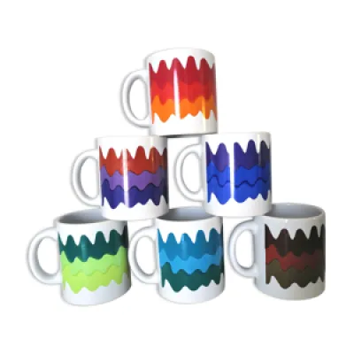Série de 6 mugs design