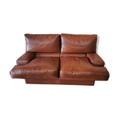 Canapé en cuir marron - design italien