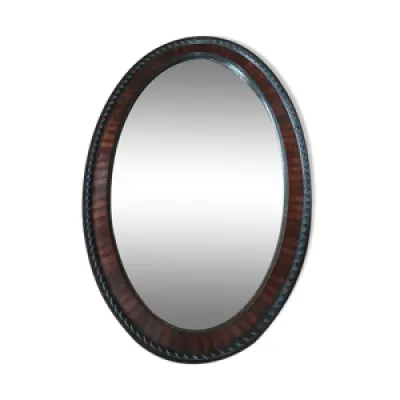 miroir ovale bois style