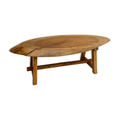 Table basse en bois massif, - tronc