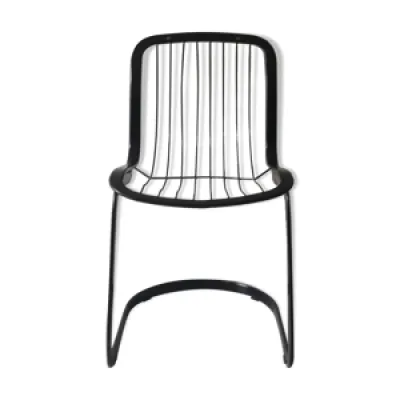 Chaise filaire en métal - noir 1970