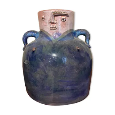 Vase dame bleue en céramique - cloutier
