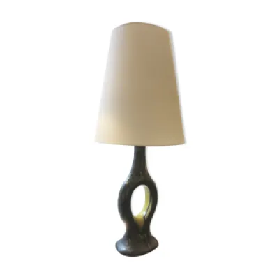 Lampe « anneau » céramique - noire jaune