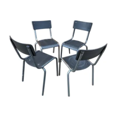 4 chaises industrielles - acier type