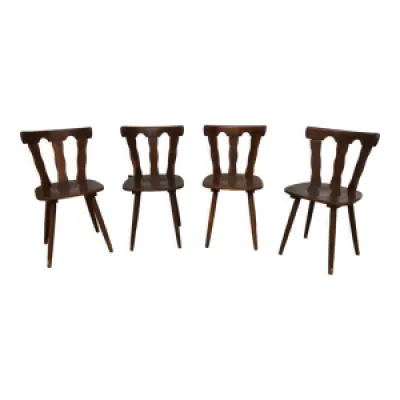 4 chaises en bois au - design brutaliste