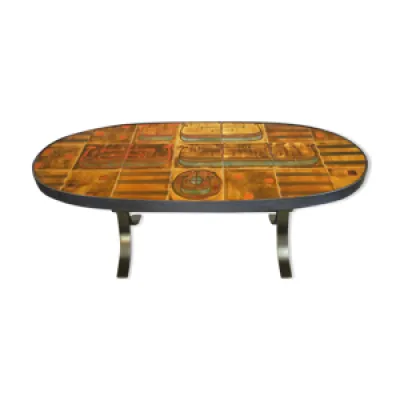 Table basse céramique - motif