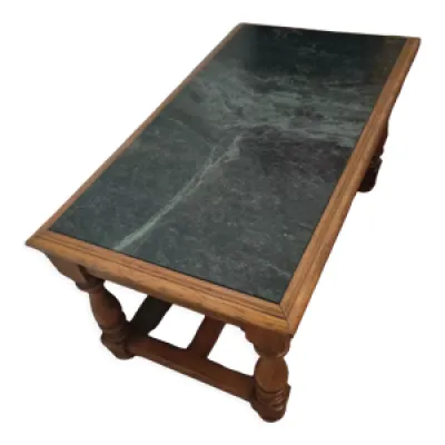 Table basse en marbre - bois massif