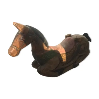 cheval en bois indonésien - art