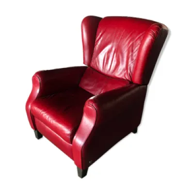 fauteuil italien à système - cuir rouge