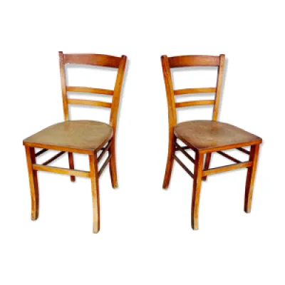 Paire de chaises bistrot - bois troquet