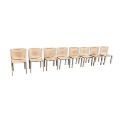 8 chaises de salle à manger beige