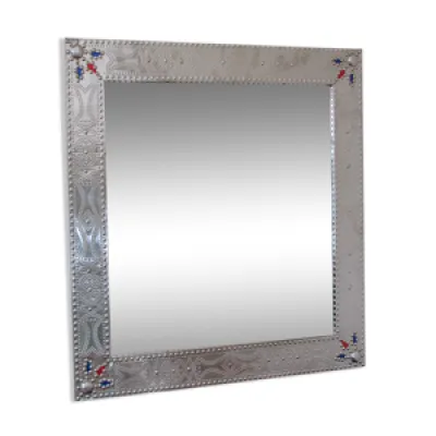 Miroir métal argenté - oriental