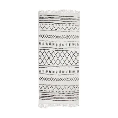 Tapis berbere 80 x 180 - blanc motif