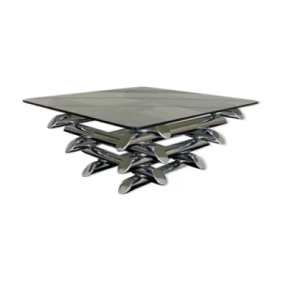 Table basse tubulaire, - italie verre