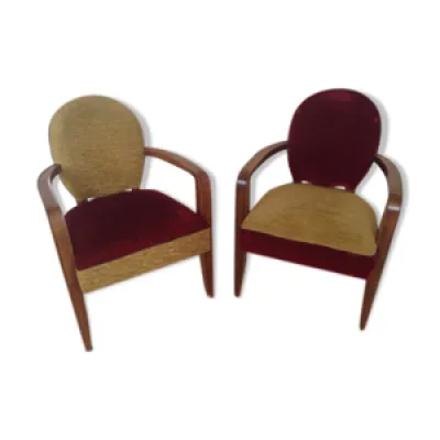 2  fauteuils art deco - pascaud
