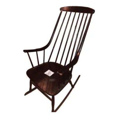 Rocking chair noir vernis