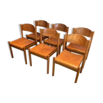 Suite de 6 chaise empilables - sapin