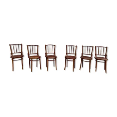 Série de 6 chaises bistrot - 1950